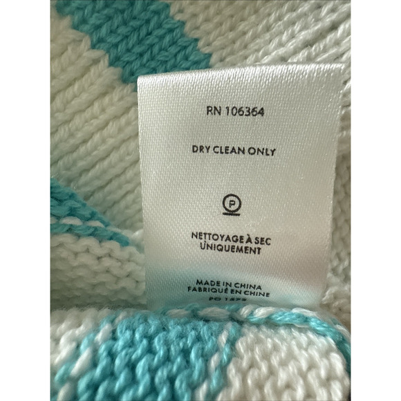 Kule The Gio Tank Top Women's M White/Aqua Scoop Neck Stripe Pullover - Picture 7 of 7